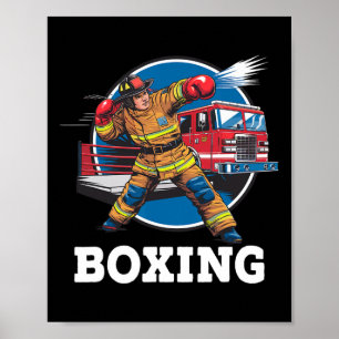 Firefighter Spela Boxing Fireman Firematch Sport Poster