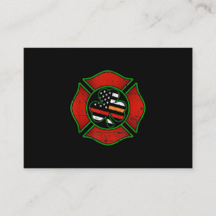 Firefighter St patricks day Irish American Flagga Visitkort