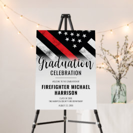 Firefighter Studenten Red Line Flagga Fireman