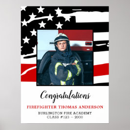 Firefighter Studentfest Thin Red Line Photo Poster