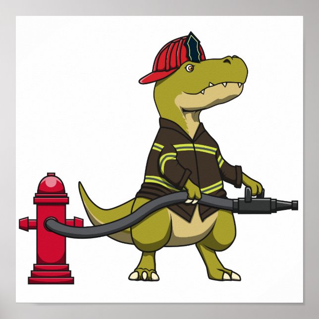 FIREFIGHTER T-REX DINOSAUR POSTER DESIGN DOWNLOAD (Framsidan)