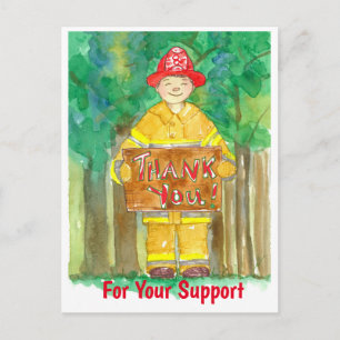 Firefighter-Tack för din support Vykort