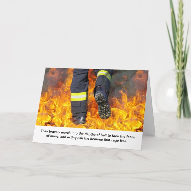 Firefighter - tackkort med Hero-citat Kort (Framsida)