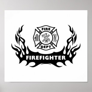 Firefighter Tattoo Poster