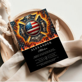 Firefighter Themed Senior Graduation Inbjudningar