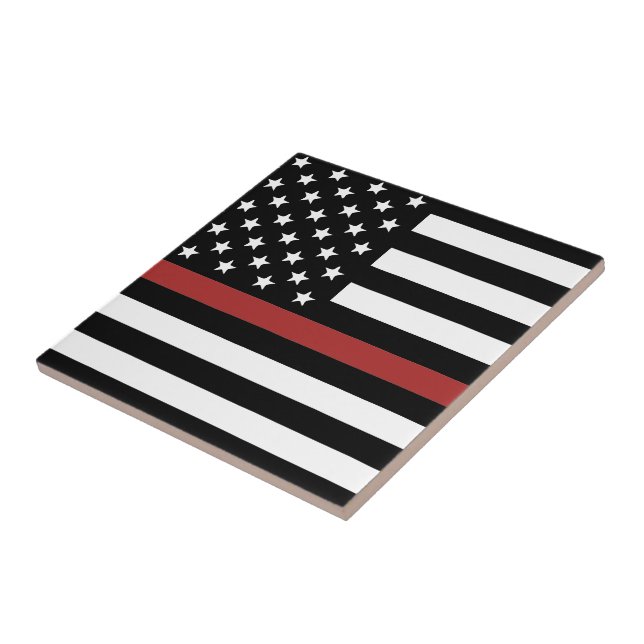 Firefighter Thin Red Line America Flagga Fire Rädd Kakelplatta (Sidan)