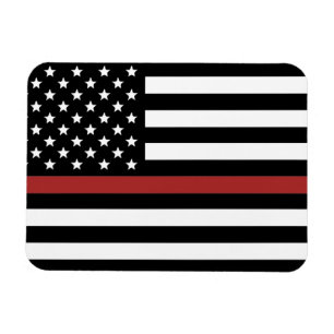 Firefighter Thin Red Line America Flagga Fire Rädd Magnet