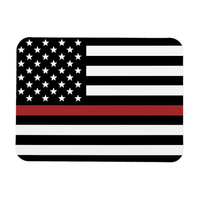 Firefighter Thin Red Line America Flagga Fire Rädd Magnet (Horisontell)