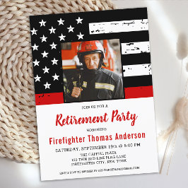 Firefighter Thin Red Line Anpassningsbar Photo Pen Inbjudningar