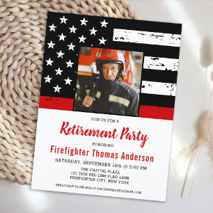 Firefighter Thin Red Line Anpassningsbar Photo Pen Vykort