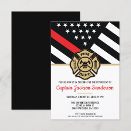 Firefighter Thin Red Line Fireman Pension Party Inbjudningar
