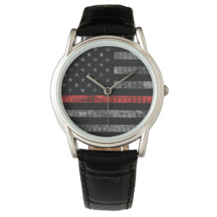 Firefighter Thin Red Line Flagga Armbandsur