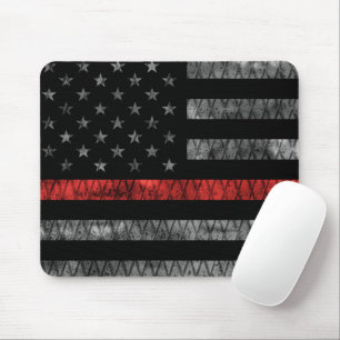 Firefighter Thin Red Line Flagga Musmatta