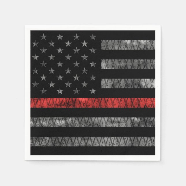 Firefighter Thin Red Line Flagga Pappersservett (Framsidan)