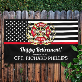 Firefighter Thin Red Line Flagga Pension Party