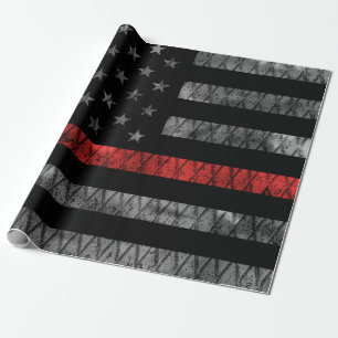Firefighter Thin Red Line Flagga Presentpapper