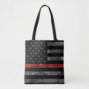Firefighter Thin Red Line Flagga Tygkasse