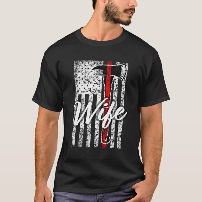 Firefighter Thin Red Line T Shirt (Framsida)