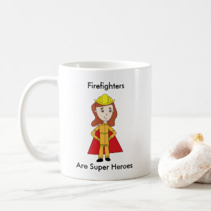 Firefighter Toppen Hero Female Personalize Kaffemugg