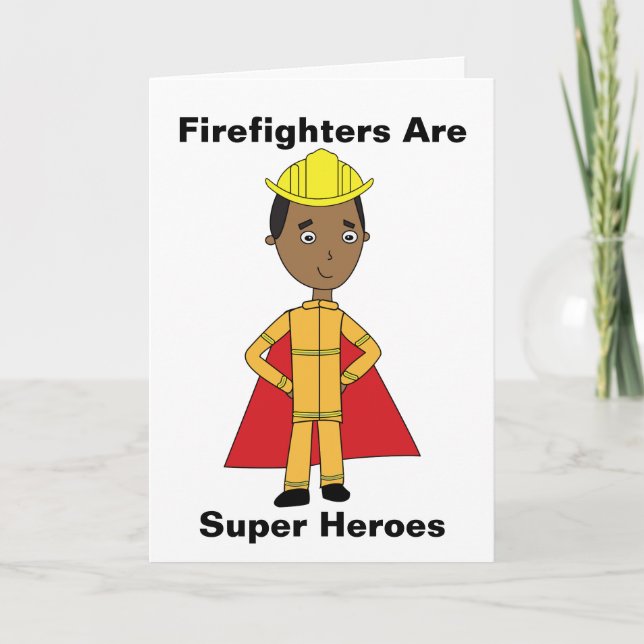 Firefighter Toppen Heroes Black, tack för att du h Kort (Framsida)