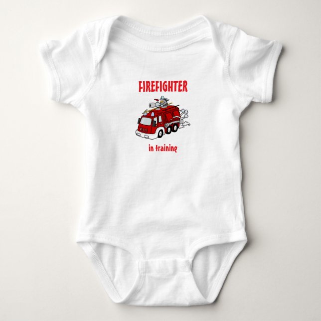 Firefighter Training Baby Bodykostym T Shirt (Framsida)