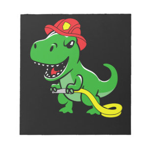 Firefighter Trex Dinosaur Kids Fireman.Png Anteckningsblock