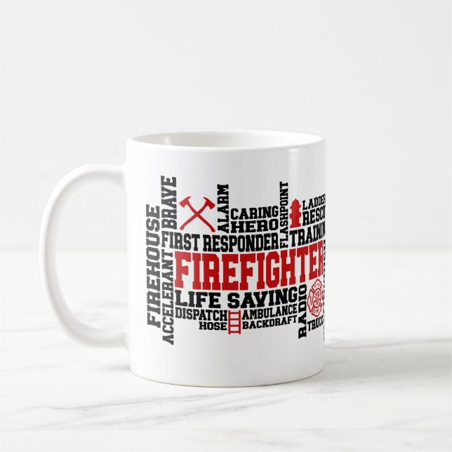 Firefighter Tribute med amerikansk Flagga Kaffemugg (Vänster)