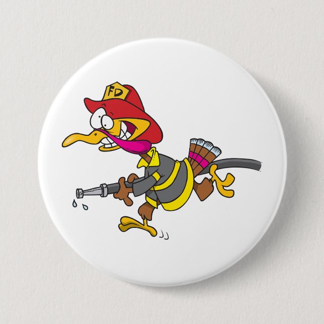 Firefighter Turkey with Hose Knapp (Framsida)