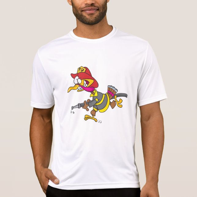Firefighter Turkey with Hose T Shirt (Framsida)