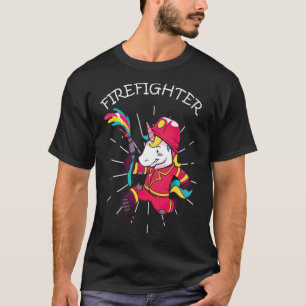 Firefighter Unicorn söt coola T Shirt