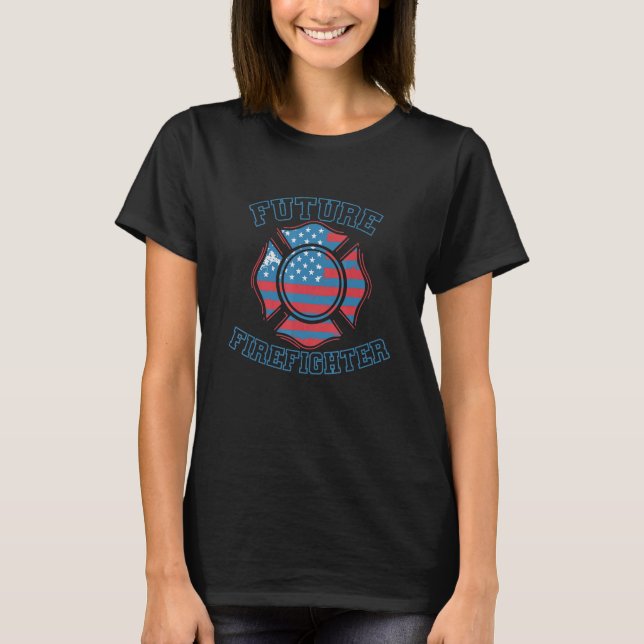Firefighter USA flagga Future Firefighter T Shirt (Framsida)