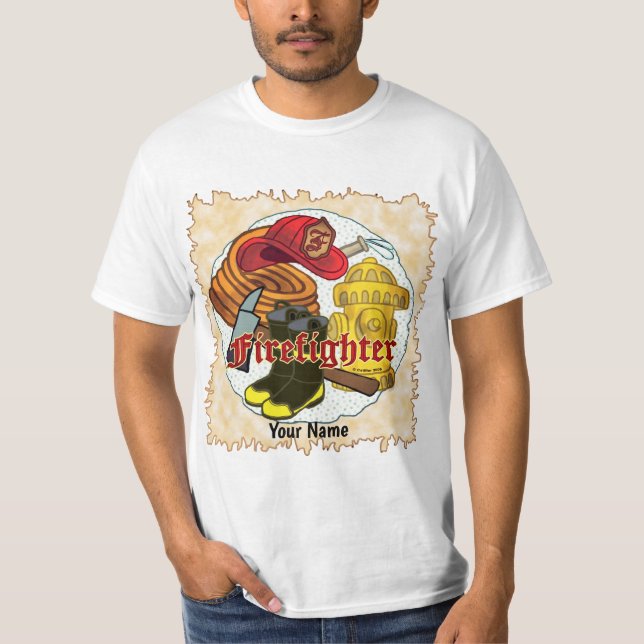 Firefighter verktyg tshirt t shirt (Framsida)