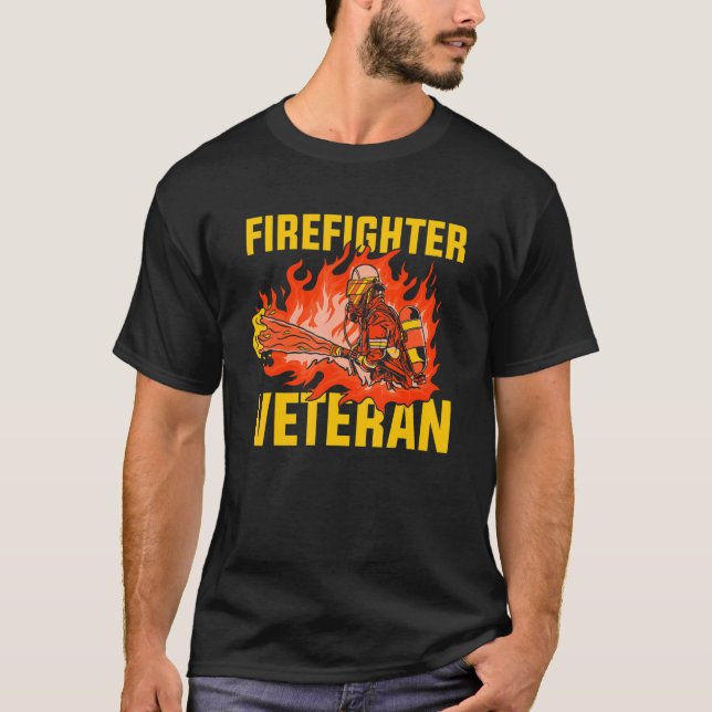 Firefighter Veteran Retiree Retrött Pension Fir T Shirt (Framsida)