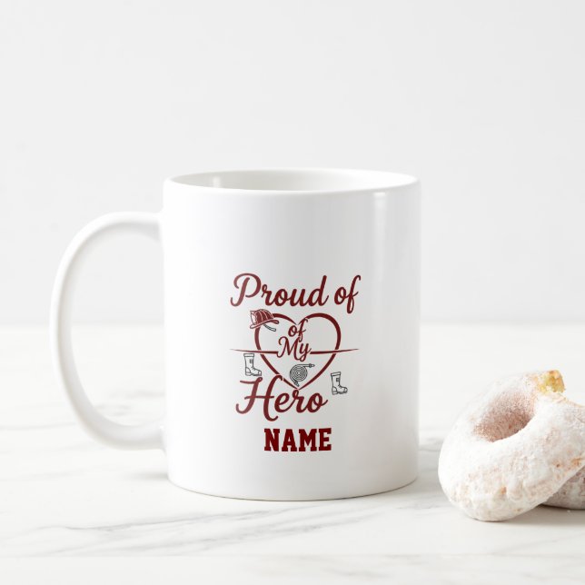 Firefighter Wife Custom Name Mug Kaffemugg (Med munk)