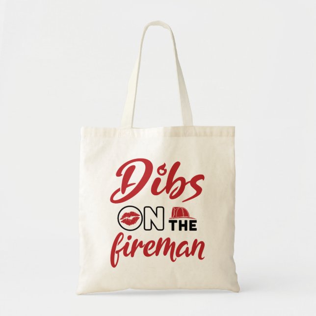 Firefighter Wife Dibs på Fireman Can Cooler Tygkasse (Framsidan)