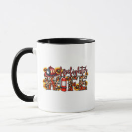 Firefighter WIFE – Sunflower Leopard Flame Print w Mugg