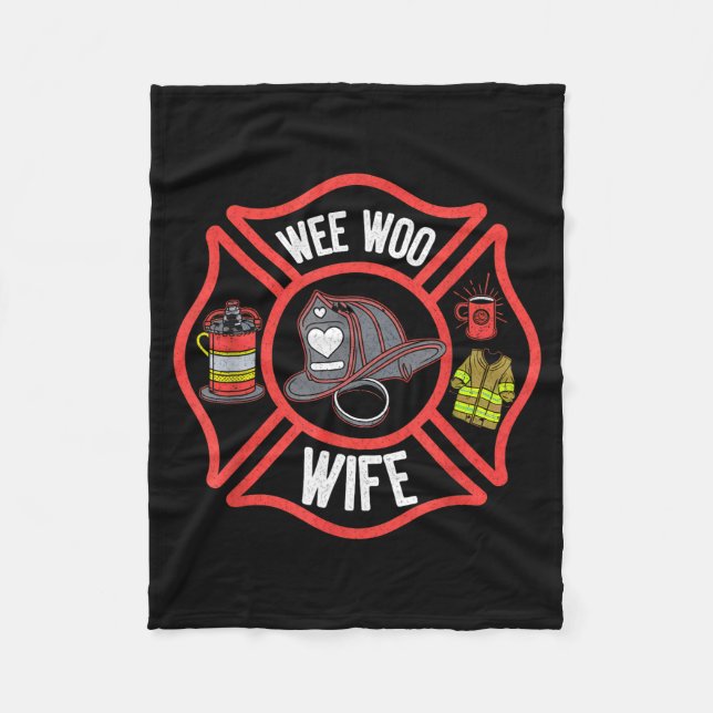 Firefighter Wife Uniform Fireman Fire Department  Fleecefilt (Framsidan)
