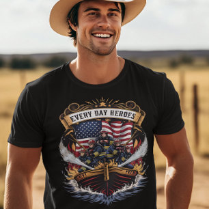 Firefighters Battling Flames T Shirt