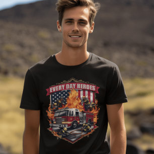 Firefighters Battling Flames T Shirt