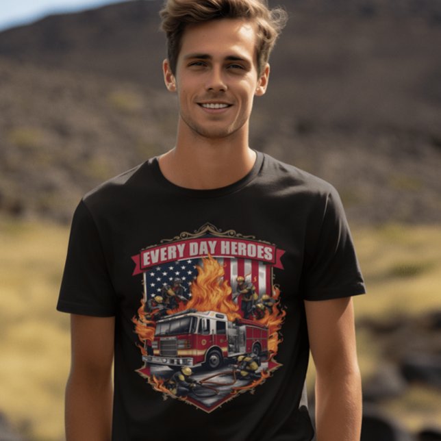Firefighters Battling Flames T Shirt (Skapare uppladdad)