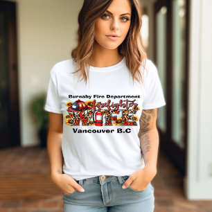 Firefighters fru stöder honom stolt t shirt