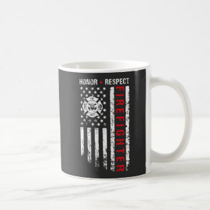 Firefighters Red Line Us Flagga Kaffemugg