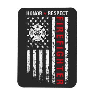 Firefighters Red Line Us Flagga Magnet