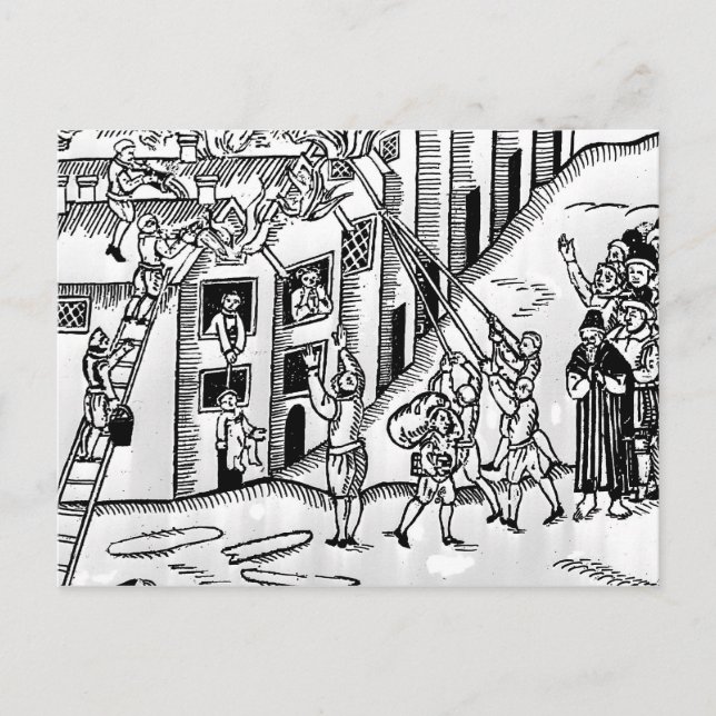 Firefighting under underbaren avfyrar av London Vykort (Framsida)