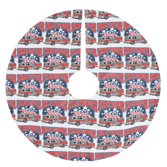 Firefightinglastbil Julgransmatta Borstad Polyester (Framsidan)