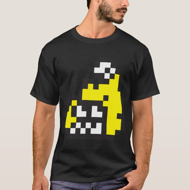 Firefin Grå 8-Bit FishFry T Shirt (Framsida)