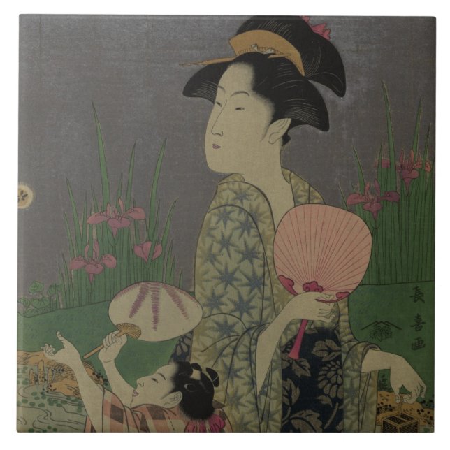 Fireflies 1793 (färgträsnittet) kakelplatta (Framsidan)