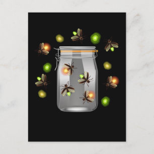 Fireflies Camping Insekter Vykort