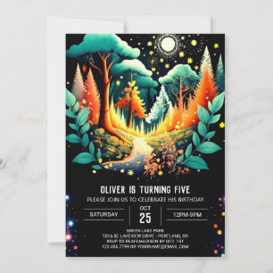 Fireflies Dance Wonderland Birthday Inbjudningar