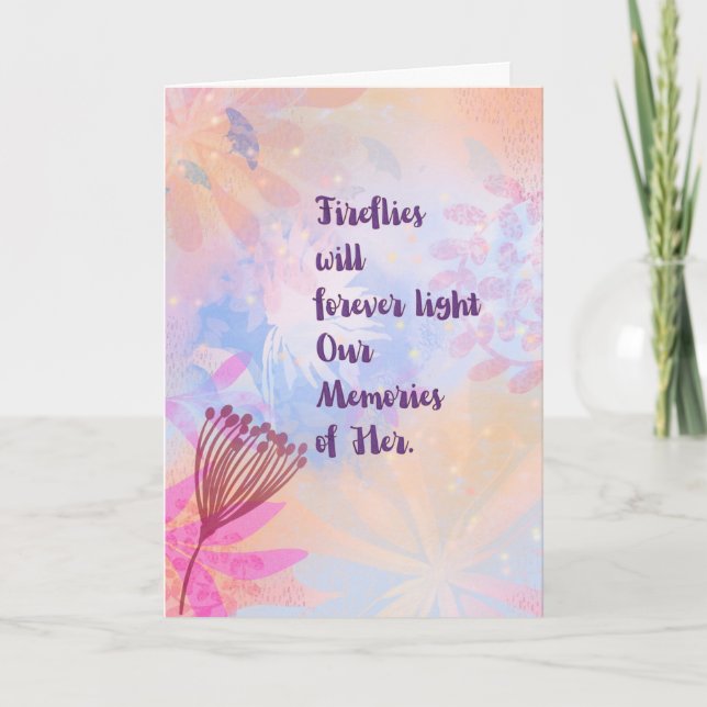 Fireflies’ Flight Sympathy Card – Loss of a Child Kort (Framsida)